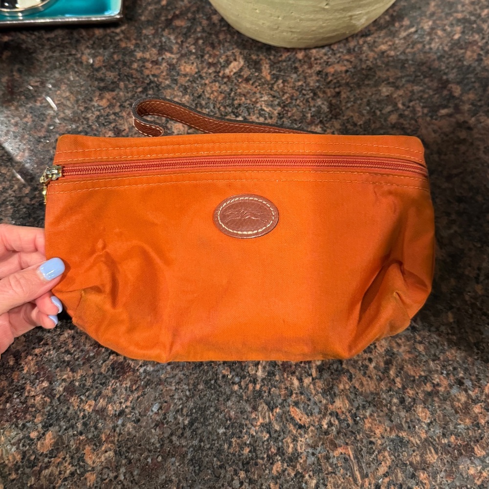 Longchamp Orange Cosmetic Bag